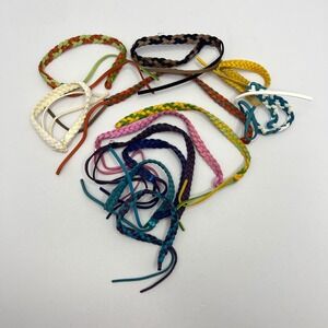 Lot of 12 Multicolor Braided Leather Bracelets Unisex Adjustable Boho Hippie NEW
